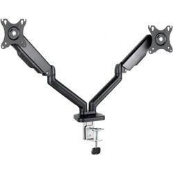 Soporte de Mesa para 2 Monitores TooQ DB5132TNR-B/ Giratorio/ Inclinable/ hasta 9kg