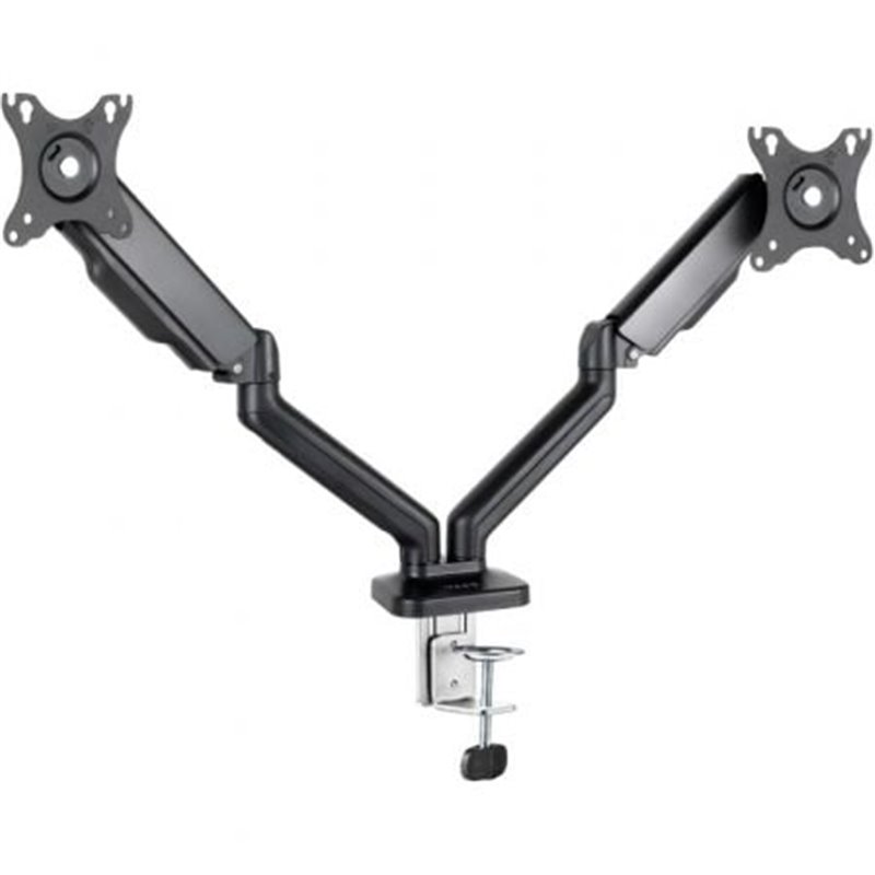 Soporte de Mesa para 2 Monitores TooQ DB5132TNR-B/ Giratorio/ Inclinable/ hasta 9kg