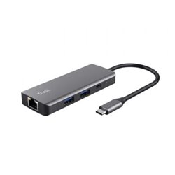 Docking USB Tipo-C Trust Dalyx/ 2xUSB/ 2xUSB Tipo-C/ 1xHDMI 4K/ 1xRJ45/ Gris