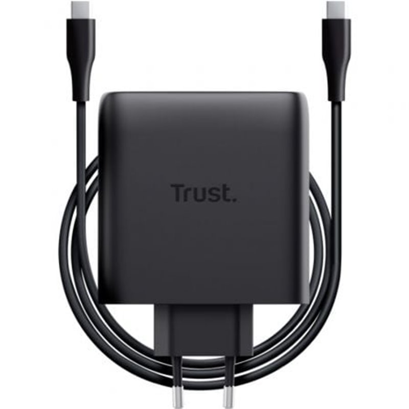 Cargador de Pared GaN Trust Maxo 100W/ 2xUSB Tipo-C/Incluye Cable USB Tipo-C/ 100W