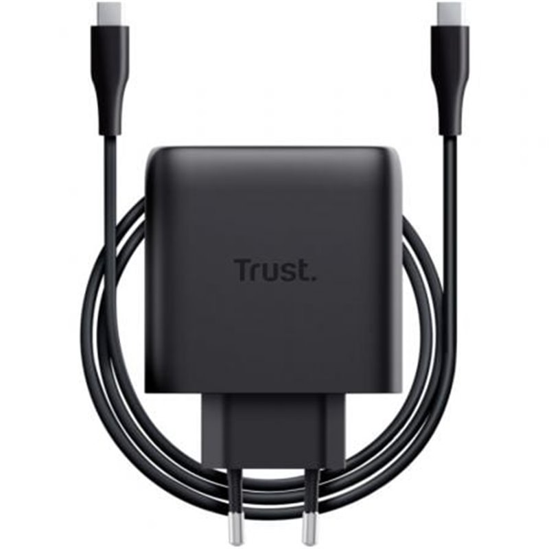 Cargador de Pared GaN Trust Maxo 65W/ 1xUSB Tipo-C/ Incluye Cable USB Tipo-C/ 65W