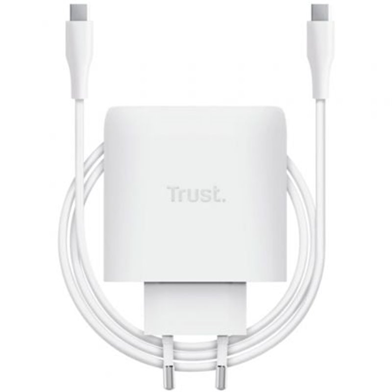 Cargador de Pared GaN Trust Maxo 65W/ 1xUSB Tipo-C/ Incluye Cable USB Tipo-C/ 65W