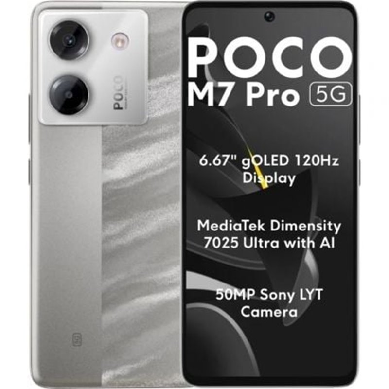 Smartphone Xiaomi POCO M7 Pro 12GB/ 512GB/ 6.67"/ 5G/ Plata