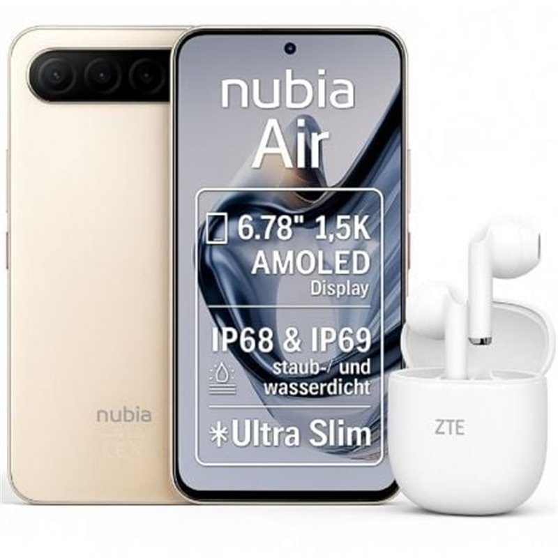 Smartphone ZTE Nubia Air 8GB/ 256GB/ 6.78"/ 5G/ Oro + REGALO Auriculares Buds 2