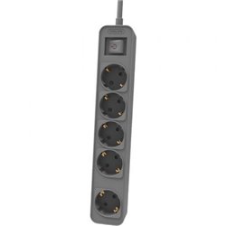 Regleta con Interruptor Philips CHP2154G/12 5 Tomas de corriente/ Cable 1.5m/ Gris