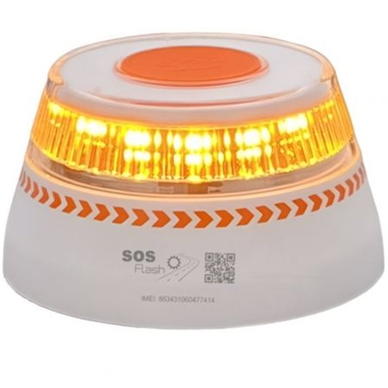 Luz baliza de emergencia para coche SOS Flash V16 Connected IoT BAL/2/ Homologada/ Base Imantada/ Geolocalizable/ Funciona a Pil
