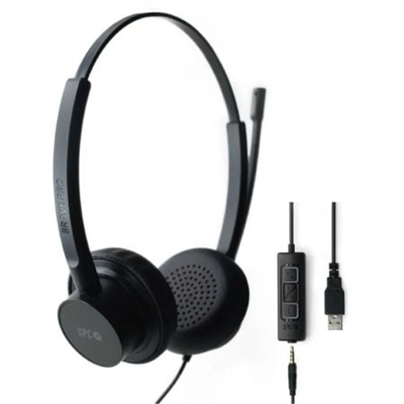 Auriculares SPC Brave Pro/ con Micr�fono/ Jack 3.5/ USB/ Negros