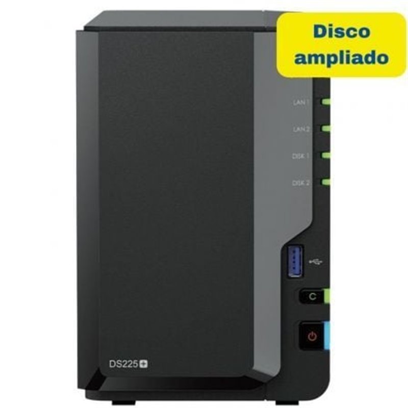 NAS Synology Diskstation DS225+/ 2 Bah�as 3.5"- 2.5"/ 2GB DDR4/ 8TB/ Formato Torre