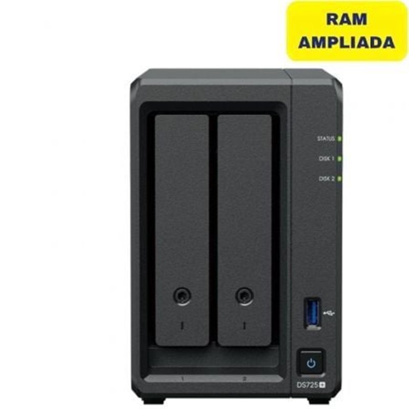 NAS Synology Diskstation DS725+/ 2 Bah�as 3.5"- 2.5"/ 32GB DDR4/ Formato Torre