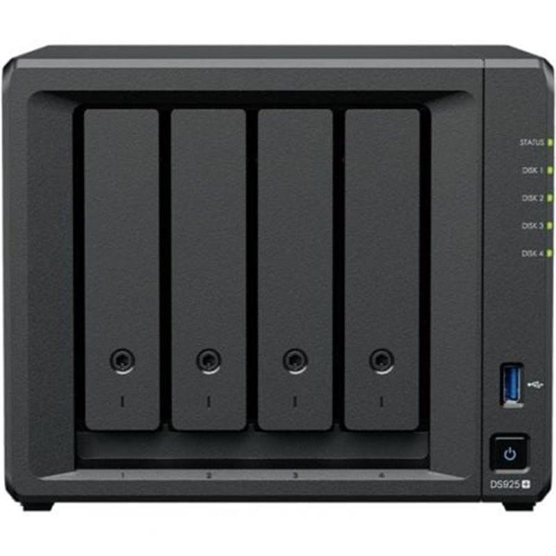 NAS Synology Diskstation DS925+/ 4 Bah�as 3.5"- 2.5"/ 4GB DDR4/ Formato Torre