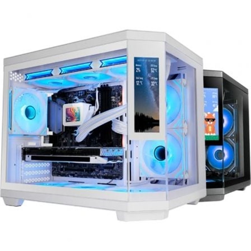 Caja Gaming Minitorre Mars Gaming MC-3TCORELCDM/ Blanca