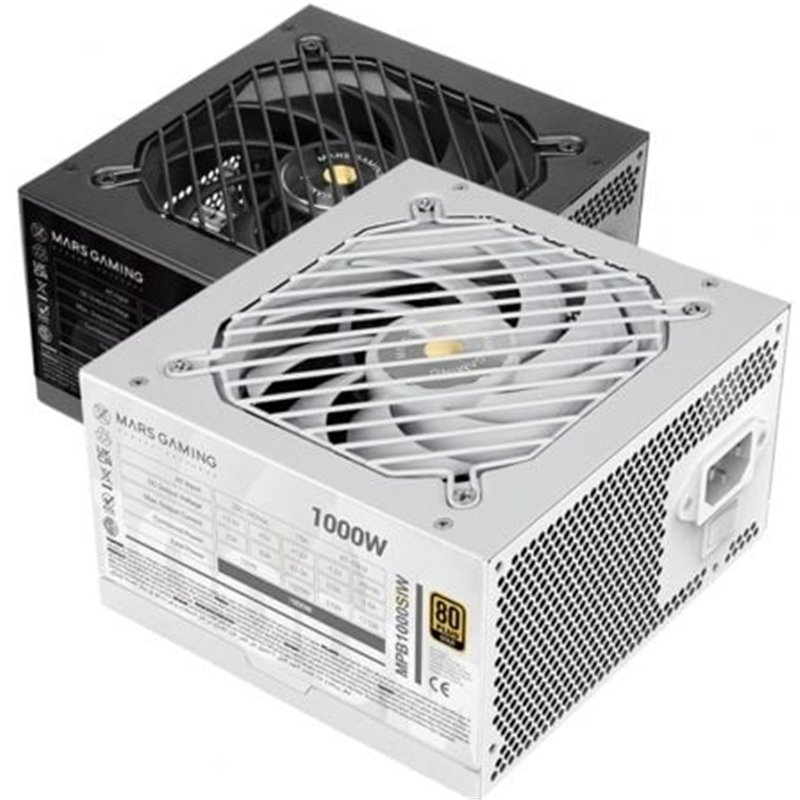 Fuente de Alimentaci�n Mars Gaming MPB1000SI/ 1000W/ Ventilador 14cm/ 80 Plus Gold/ Blanca
