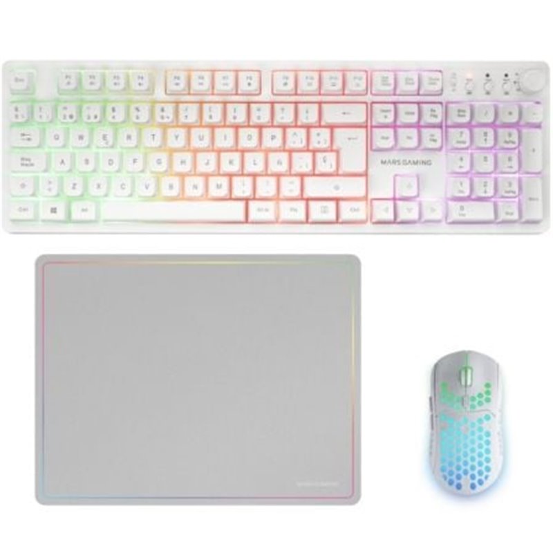 Pack Gaming Mars Gaming MCPWX/ Teclado Inal�mbrico + Rat�n Inal�mbrico + Alfombrilla