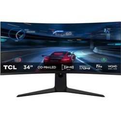 Monitor Gaming Curvo TCL 34R83Q 34"/ WQHD/ 1ms/ 170Hz/ QLED/ Regulable en altura/ Blanco y Negro