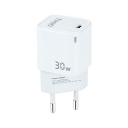 Cargador de Pared GaN TooQ TQWC-GANPD30WT/ 1xUSB Tipo-C/ 30W