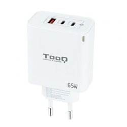 Cargador de Pared GaN TooQ TQWC-GANQC2PD65WT/ 2xUSB Tipo-C/ 1xUSB/ 65W