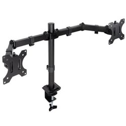 Soporte de Mesa para 2 Monitores TooQ DB1802TN-B/ Giratorio/ Inclinable/ hasta 8kg