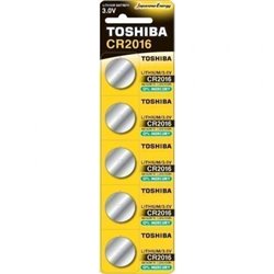 Pack de 5 Pilas de Bot�n Toshiba CR2016/ 3V