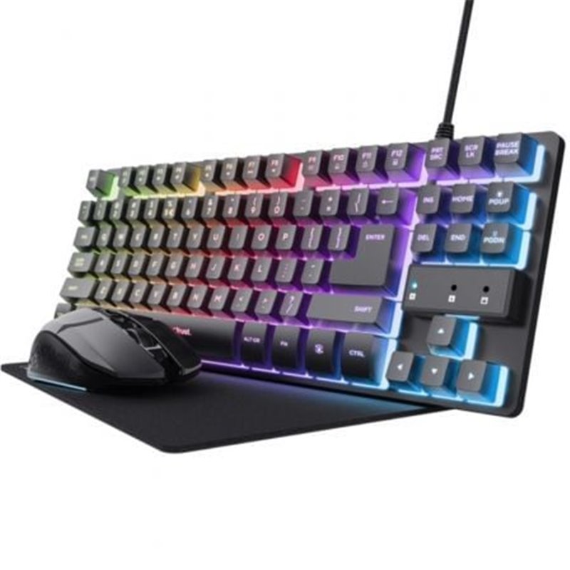 Pack Gaming Trust Gaming GXT 794/ Teclado RGB + Rat�n RGB + Alfombrilla