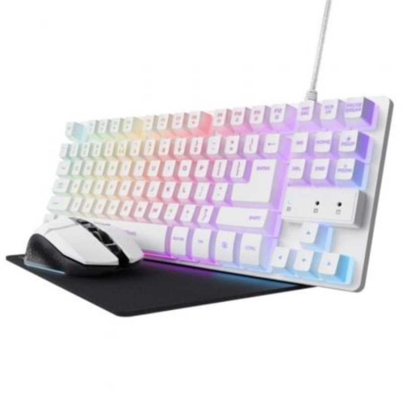 Pack Gaming Trust Gaming GXT 794W/ Teclado RGB + Rat�n RGB + Alfombrilla