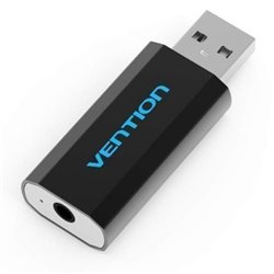 Tarjeta de Sonido Vention VAB-S15-B/ USB Macho - Jack 3.5 Hembra