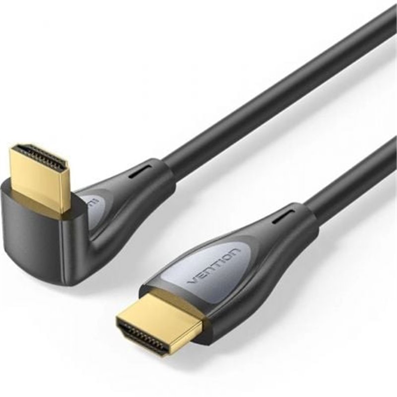 Cable HDMI 2.0 4K Acodado Vention ALRBH/ HDMI Macho - HDMI Macho/ 2m/ Negro