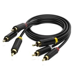 Cable Est�reo Vention BCABH/ 3x RCA Macho - 3x RCA Macho/ 2m/ Negro