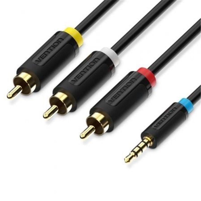 Cable Est�reo Vention BCCBG/ Jack 2.5 Macho - 3x RCA Macho/ 1.5m/ Negro
