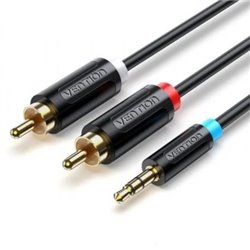 Cable Est�reo Vention BCLBL/ Jack 3.5 Macho - 2x RCA Macho/ 10m/ Negro