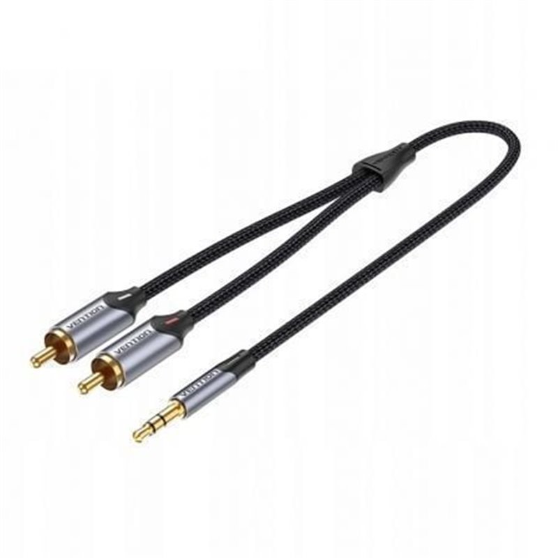 Cable Est�reo Vention BCNBI/ Jack 3.5 Macho - 2x RCA Macho/ 3m/ Gris