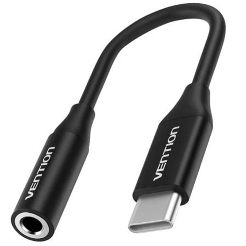 Conversor Vention BIHBA/ Jack 3.5 Hembra - USB Tipo-C Macho/ 10cm/ Negro