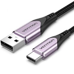 Cable USB 2.0 Tipo-C Vention CODVF/ USB Tipo-C Macho - USB Macho/ 480Mbps/ 1m/ Purpura