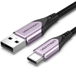 Cable USB 2.0 Tipo-C Vention CODVH/ USB Tipo-C Macho - USB Macho/ 480Mbps/ 2m/ Purpura