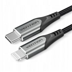 Cable USB 2.0 Tipo-C Lightning Vention TACHF/ USB Tipo-C Macho - Lightning Macho/ 480Mbps/ 1m/ Gris