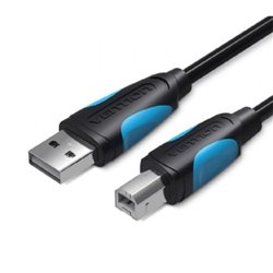 Cable USB 2.0 Impresora Vention VAS-A16-B150/ USB Tipo-B Macho - USB Macho/ 480Mbps/ 1.5m/ Negro
