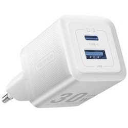 Cargador de Pared GaN Vention FEQW0-EU/ 1xUSB Tipo-C/ 1xUSB/ 30W