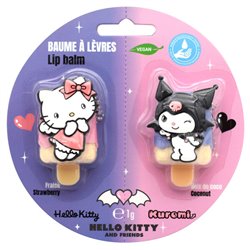 Blister 2 Balsamos Labiales 3D Kuromi & Hello Kitty