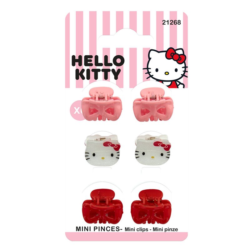 Blister 6 Mini Pinzas pelo Hello Kitty