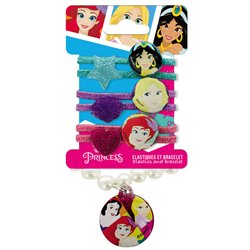 Blister 6 Gomas de pelo + pulsera Princesas Disney
