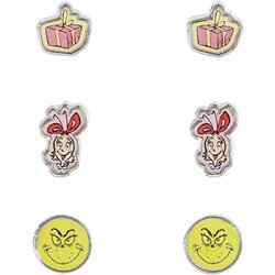 Set 3 Pares de pendientes Navidad El Grinch