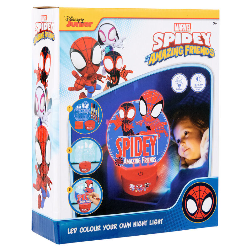 Figura para pintar luz LED Spiderman Marvel