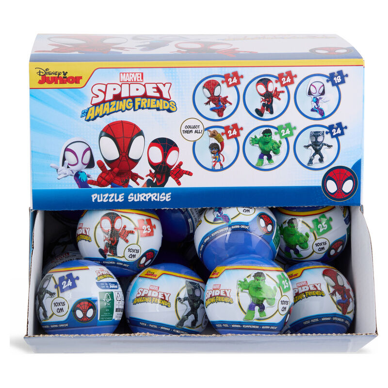 Bola sorpresa puzzle Spiderman Marvel surtido