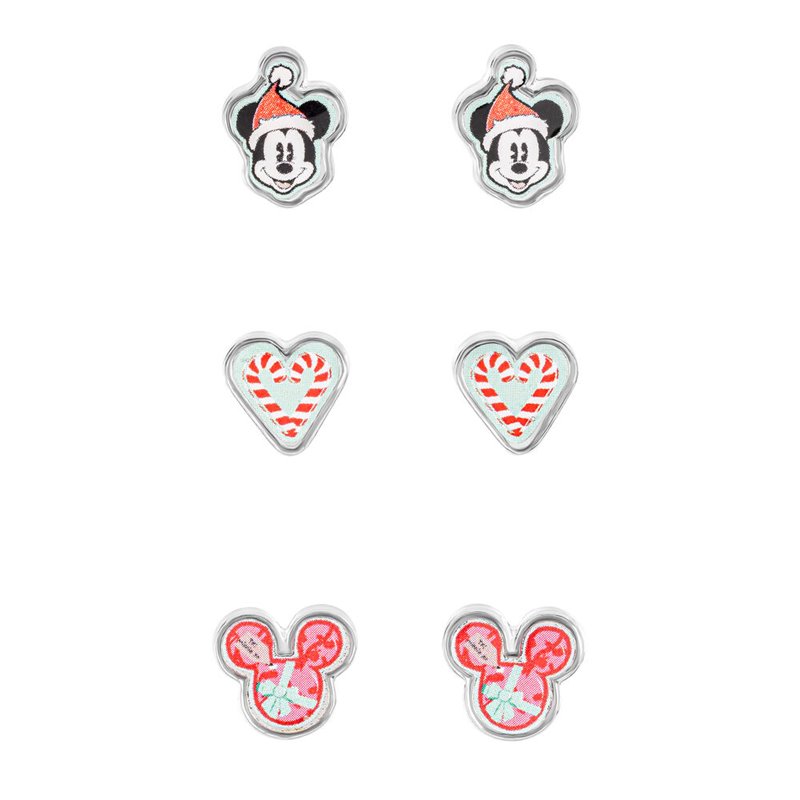 Set 3 Pares de pendientes Navidad Mickey Disney
