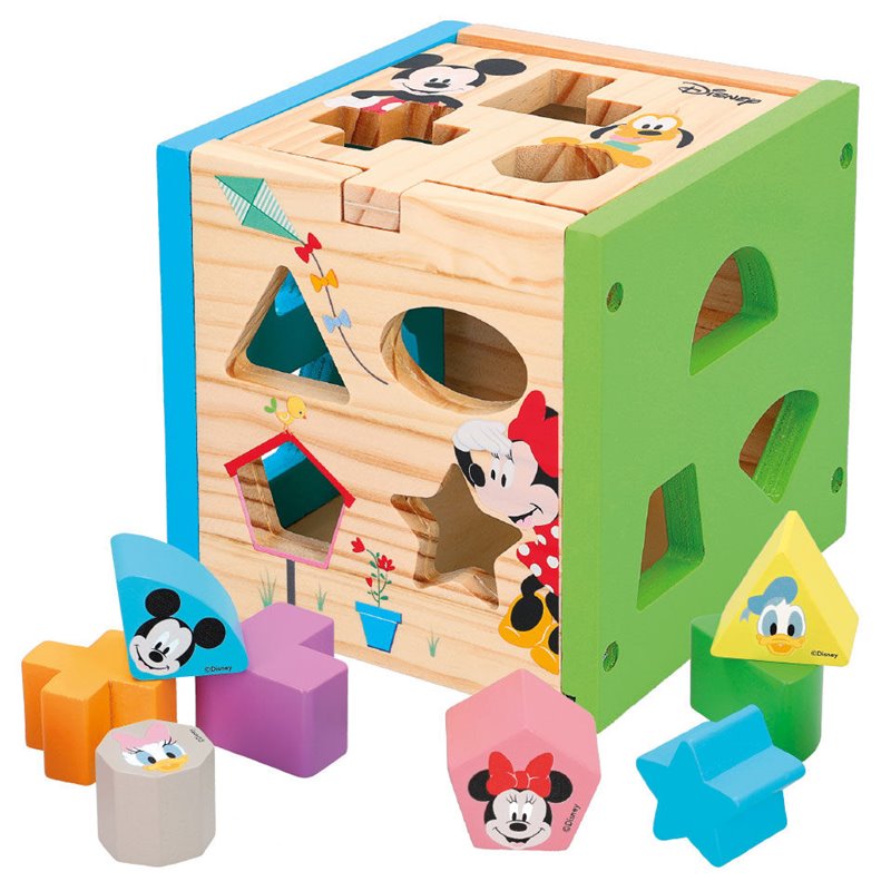 Cubo formas madera Mickey Minnie Disney