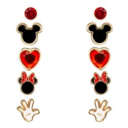 Set 5 Pares de pendientes Mickey &38 Minnie Disney