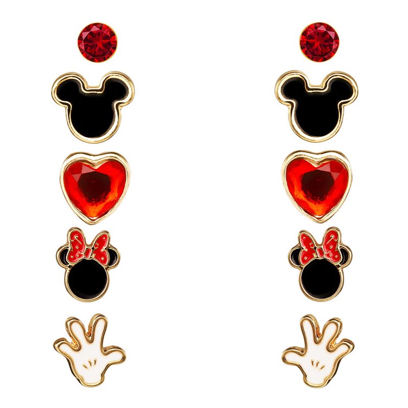 Set 5 Pares de pendientes Mickey &38 Minnie Disney