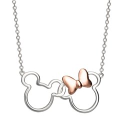 Colgante Mickey &38 Minnie Disney plata