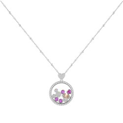 Colgante Mickey &38 Minnie Disney plata