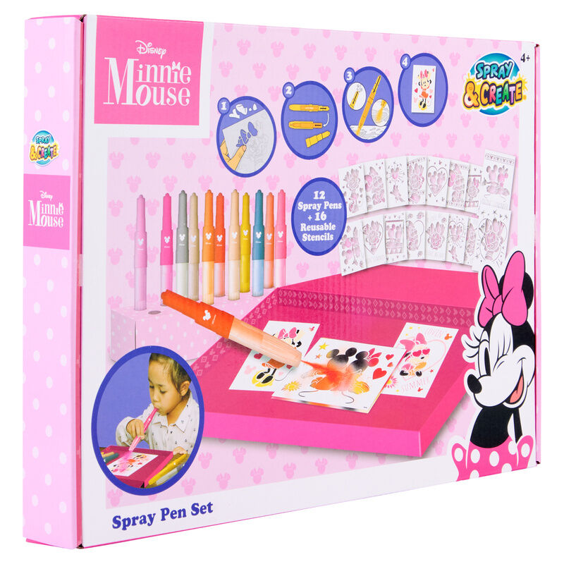 Set aerografo y plantillas Minnie Disney