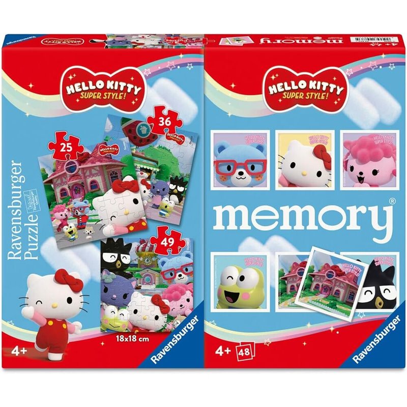 Multipack memory + 3 puzzles Hello Kitty